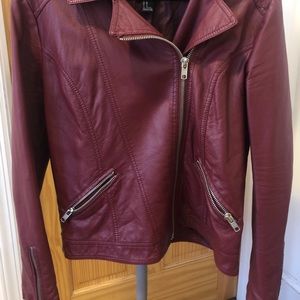 Maroon leather jacket